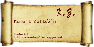 Kunert Zoltán névjegykártya